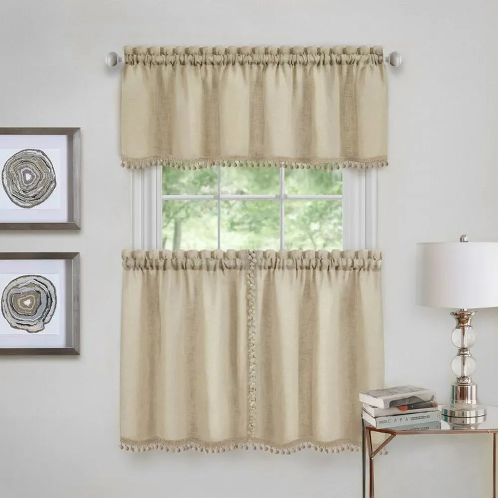 Achim Home Furnishing: Wallace Linen Semi-Sheer Window Curtain Rod Pocket Panel: